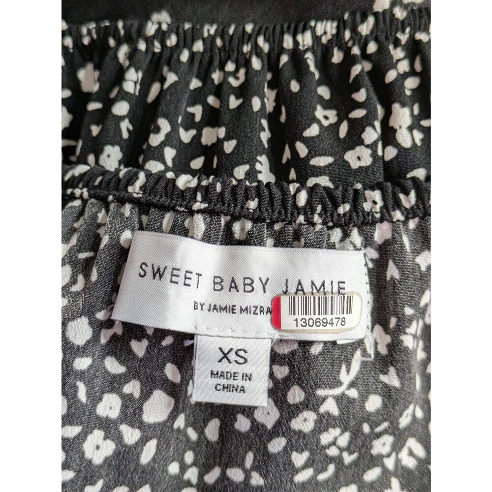 Sweet Baby Jamie Tiered Black Floral Midi Skirt Size XS - Picture 6 of 8